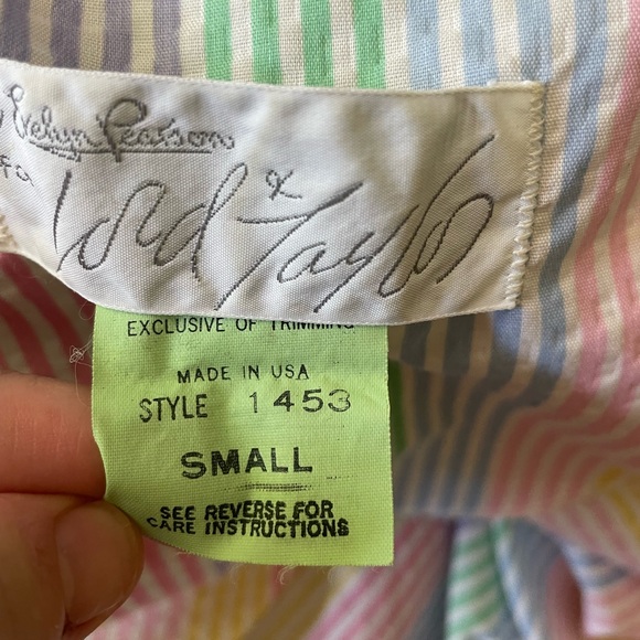 Vintage Evelyn Pearson Ladies Small Rainbow Striped Pastel Housecoat Robe - Picture 6 of 6